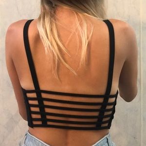 brandy melville black crop top